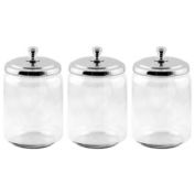 mDesign Glass Storage Apothecary Jar for Bathroom Vanity, 3 Pack