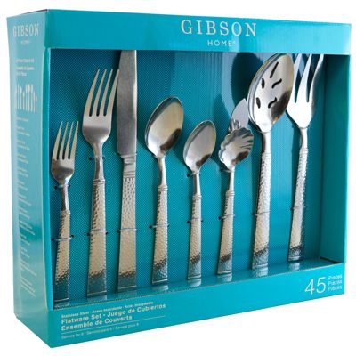 GIBSON CASUAL LIVING 58 PC FLATWARE SET SPOONS FORKS KNIVES HOME HOUSE KITCHEN 