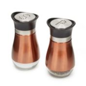 Juvale Gold Stainless Steel Salt and Pepper Shakers with Glass Bottom, Refillable (2 Piece Set)