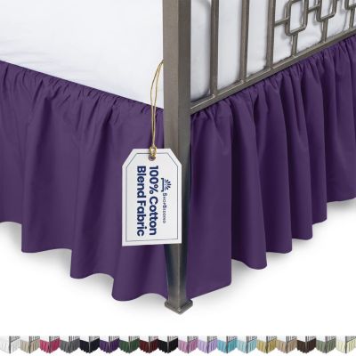 21" Drop California Plum King Size Solid Bed Skirt Split Corner Multi Ruffle