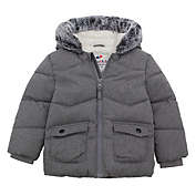 Rokka&Rolla Baby Boys&#39; Sherpa Lined Puffer Jacket Warm Winter Coat with Hood for Newborn Infants Toddler, Sizes 6-24M