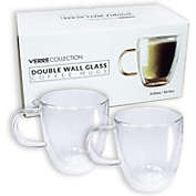 Verre Collection Double Wall Glass Espresso Latte Cappuccino Mug, Coffee Cup   Set of 2 (10.5 oz)