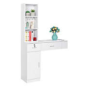 Infinity Merch Wall Mount Hair Styling Station Desk in White
