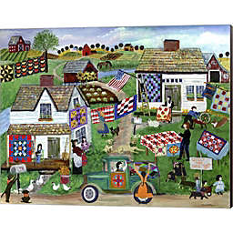 Metaverse Art Country Folk Art Quilt Tag Sale by Cheryl Bartley 20-Inch x 16-Inch Canvas Wall Art