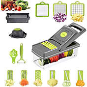 Infinity Merch 14 in1 Vegetable Chopper Cutter with 8 Blades - Grey