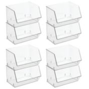 mDesign Plastic Food Storage Organizer Bin for Kitchen, 8" Wide