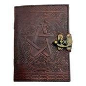 Azuregreen 5" x 7" Brown Pentagram leather w/ latch