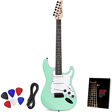 LyxPro 39&quot; CS Series Electric Guitar Stratocaster Kit for Beginner, Intermediate & Pro Players with Guitar, Amp Cable, 6 Picks & Learner&#39;s Guide Solid Wood Body, Volume/Tone Controls, 5-Way Pickup. View a larger version of this product image.