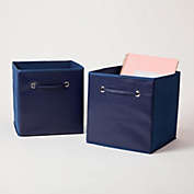Dormify Goldy Collapsible Storage Cubes, Set of 2 - Navy Blue