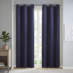 SunSmart. 100% Polyester Solid Thermal Panel Pair Navy.