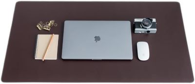 ZBRANDS // Brown Artificial Leather Desk Mat Pad Blotter Protector, Extended Non-Slip Rectangular, Laptop Keyboard Mouse Pad (36" x 20")