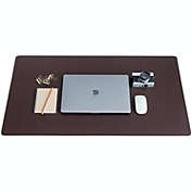 ZBRANDS // Brown Artificial Leather Desk Mat Pad Blotter Protector, Extended Non-Slip Rectangular, Laptop Keyboard Mouse Pad (36" x 20")