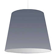 Dainolite Oversized Drum Single Light LED Compatible Grey Pendant with Grey Fabric Drum Shade