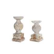 Melrose Home Decorative Candleholders (Set of 2) 11"H, 14"H Cement