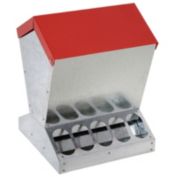 PawHut Automatic Chicken and Poultry No-Waste Feeder with Protective Lid for up to 10 Chickens, Holds 25lbs of Feed