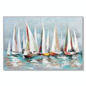 Screen Gems Boats B Hand Painted Framed Decorative Painting