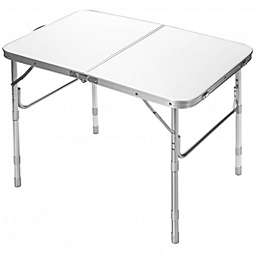 Costway Adjustable Portable Aluminum Patio Folding Camping Table for Outdoor and Indoor