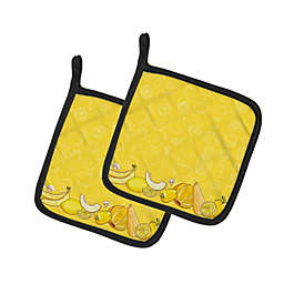 Caroline's Treasures Fruits and Vegetables in Yellow BB5134DS66 Pair of Pot Holders 7.5 x 7.5