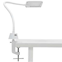 Studio Designs LED Flex Lamp with USB Charging Base for Office, Art, Sewing, or Crafts - White