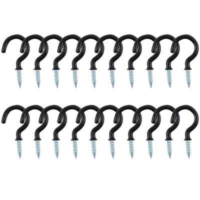 20Pcs Screw-in Hooks Hanging Picture Wall Ceiling Curtain Hanger Mug Coat Hook 