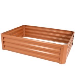 Sunnydaze Raised Powder-Coated Steel Rectangle Garden Bed Kit for Plants, Flowers, Herbs and Vegetables - 47\
