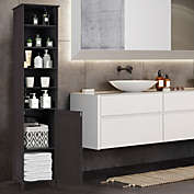 Slickblue 72 Inches Free Standing Tall Floor Bathroom Storage Cabinet-Coffee