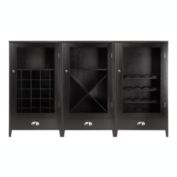Winsome Bordeaux 3-Pc Modular Wine Cabinet Set with Tempered Glass Doors