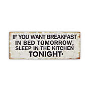 Contemporary Home Living 23.75" Ivory and Black "BREAKFAST IN BED" Wall Sign