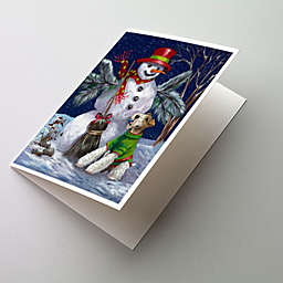 Caroline's Treasures Fox Terrier Christmas Winter Fun Greeting Cards and Envelopes Pack of 8 7 x 5