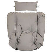 Sunnydaze Outdoor Replacement Cordelia Hanging Egg Chair Cushion and Headrest Pillow Set - Gray - 2pc