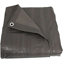 Sunnydaze Outdoor Heavy-Duty Multi-Purpose Plastic Reversible Protective Tarp Cover - 30' x 40' - Dark Gray