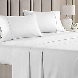 CGK Unlimited 4 Piece 100% Cotton 400 Thread Count Sheet Set - California King - White