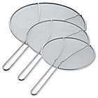 Alternate image 0 for U.S. Kitchen Supply&reg; 13", 11.5", 9.5" Stainless Steel Fine Mesh Splatter Screen with Resting Feet Set - For Boiling Pots, Frying Pans - Grease Oil Guard, Safe Cooking Lid