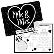 Big Dot of Happiness Mr. and Mrs. - Paper Black and White Wedding or Bridal Shower Coloring Sheets - Activity Placemats - Set of 16
