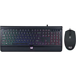 Adesso - Gaming Keyboard & Mouse Combo Wired Illuminated Slim Low Profile 1000dpi Pc/mac - Black