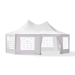 Outsunny 22' x 16' ft Canopy Party Event Tent with 2 Pull-Back Doors, Column-Less Event Space, & 8 Cathedral Windows