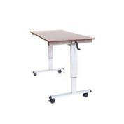 Luxor 60" High Speed Crank Adjustable Desk - Siver/Dark Walnut