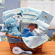 GBDS Simply The Baby Basics New Baby Gift Basket- Blue - baby bath set -  baby boy gift basket