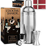 Barvivo Professional Cocktail Shaker Set W/ A Double Jigger & 2 Liquor Pourers By - 24o