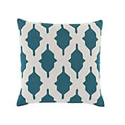 Diva At Home 20" Teal Blue and Gray Geometric Decorative Square Throw Pillow - Poly Filled
