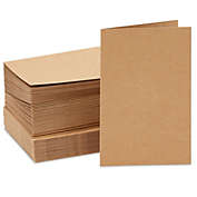 Paper Junkie 48 Pack Kraft Brown Blank Greeting Cards with Envelopes, Folded Cardstock for DIY Wedding, Birthday Invitations, Crafts (4x6 In)