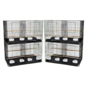 YML Lot of 4 Medium Breeding Cages with Divider, Black