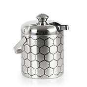 Stainless Steel Ice Bucket With Ice Molecule Pattern   A Fun Way To Keep Your Ice Cold & Frozen   Includes Set Of Ice Tongs