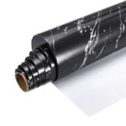 Unique Bargains Home Decorative Marble Self-Adhesive Contact Paper, 39.4"x23.62" PVC Sticky Wallpaper Black 4 Pieces for Bedroom Bathroom Living Room Kitchen