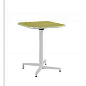 HomeRoots Furniture 24" X 24" X 30" Yellow White Metal Folding Table - 347351
