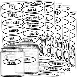 Talented Kitchen Pantry Labels - 164 Contemporary Preprinted Kitchen Label Set. Clear, Water Resistant Stickers, Food Jar Label. Jar Decals for Pantry Organization & Storage (Set of 164 - Contemporary