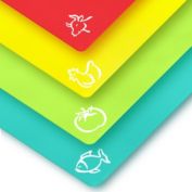 Zulay Kitchen Extra Thick Plastic Cutting Boards Set - Set of 4