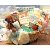 GBDS Deluxe Welcome Home Precious Baby Basket-Yellow/Teal