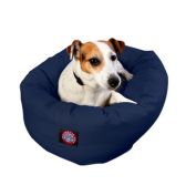 Majestic Pet Product 24-Inch Small Poly / Cotton Waterproof Cushion Blue Bagel Bed for Pets