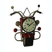 Upper Deck,  Red Metal Art Retro Motorcycle Wall Clock Sculpture